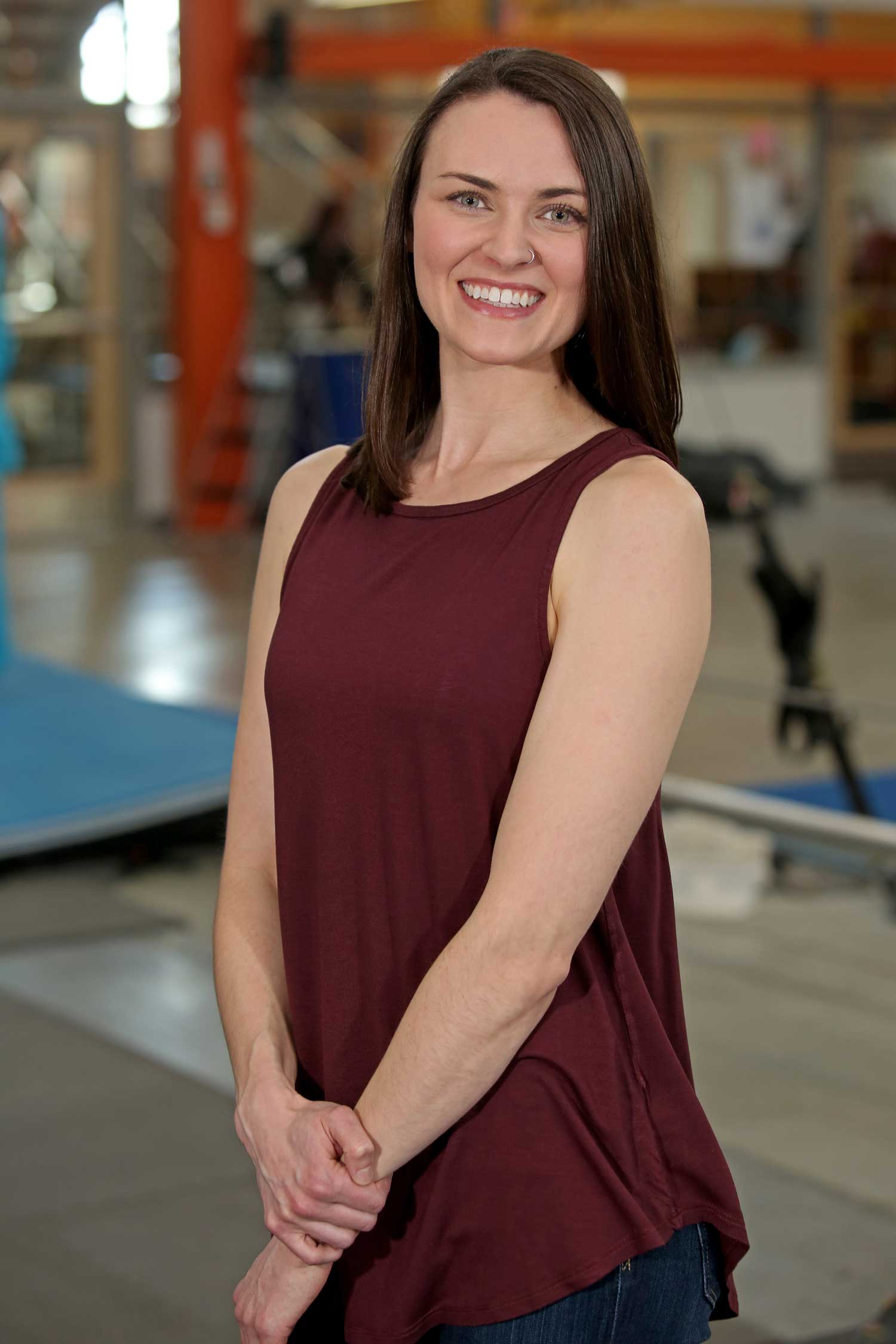 headshot of meghan shumway, flying trapeze coach